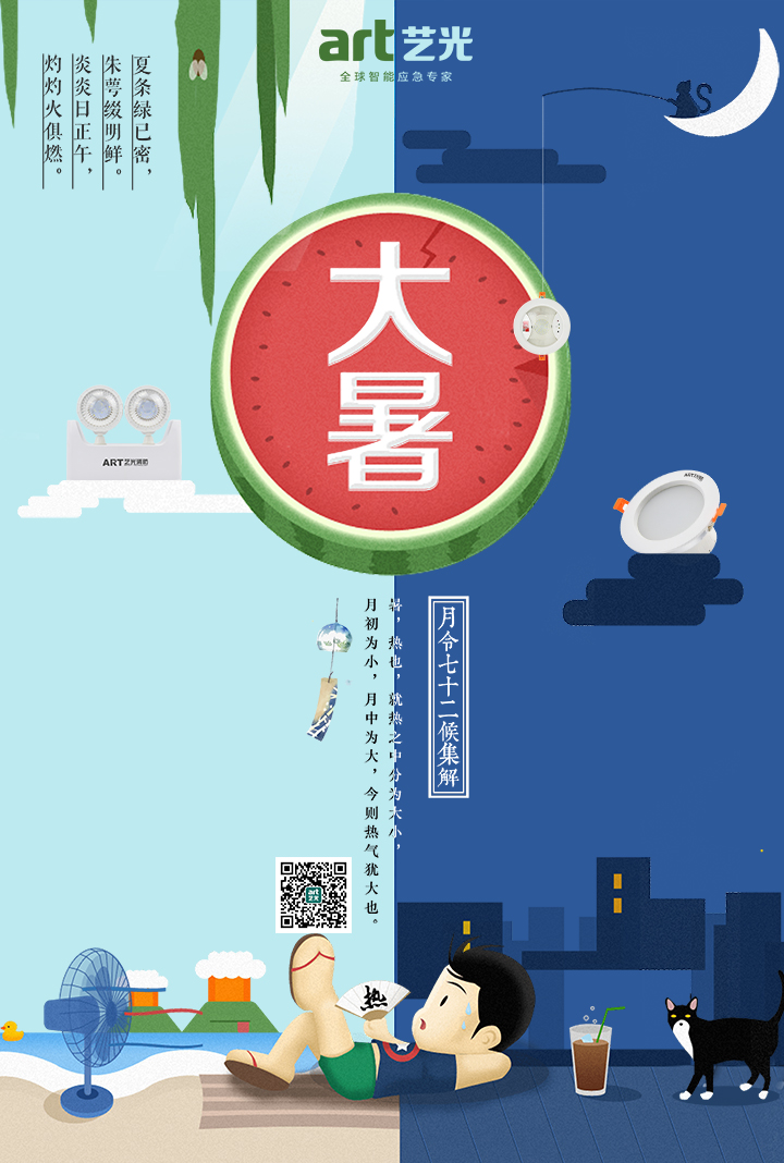 大暑，大暑，熱氣尤大也